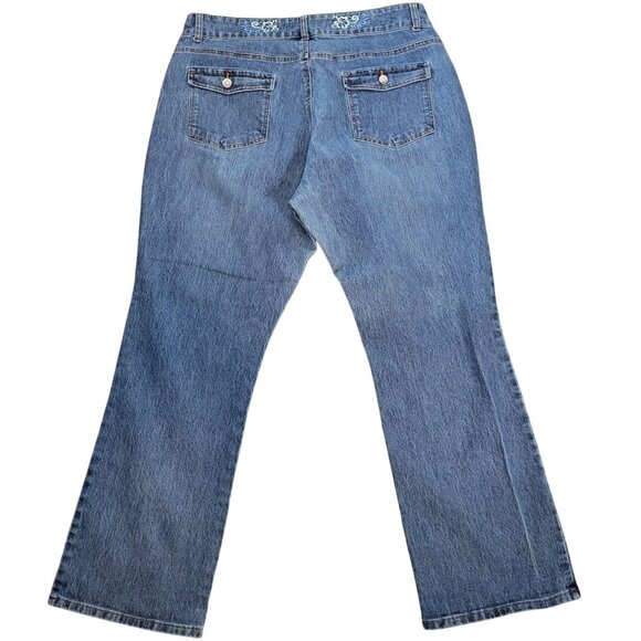 Cosmopolitan Jeanswear Embroidered Womens Blue Jeans Size 20 Low Rise - Picture 4 of 10